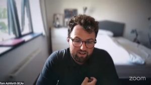 Tom delivering his webinar