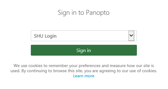 Panopto login page