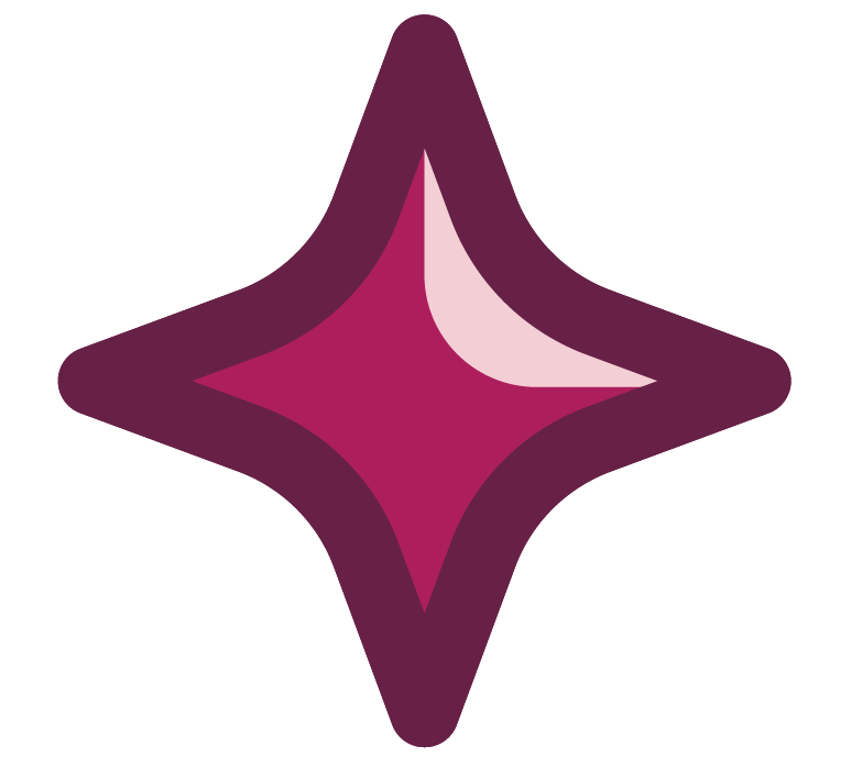 SoTL Icon - a star coloured in pink and burgundy
