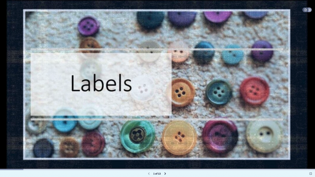 image link with word 'Labels' to an external slideshare